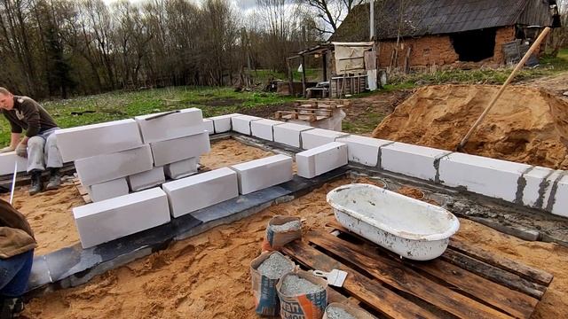 ? Кладка первого ряда из газаблока, своими руками смотреть онлайн