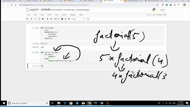 Recursive Function in Python 3 смотреть онлайн