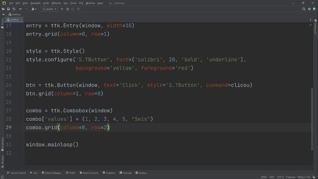 450 - Criando um combobox no tkinter Python смотреть онлайн