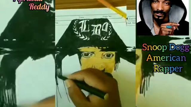 How to American rapper Snoop Dogg colour sketch drawing.video editor by Prasad Reddy смотреть онлайн