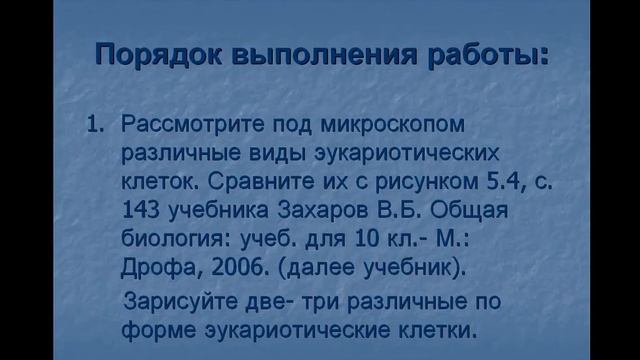 Наблюдение клеток растений и животных под микроскопом на готовых микропрепаратах, их описание. смотреть онлайн