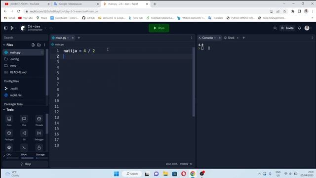 2.6-DARS. Python||Matematik operatorlar . Pythonda raqamlarni manipulyatsiya qilish va f-string смотреть онлайн