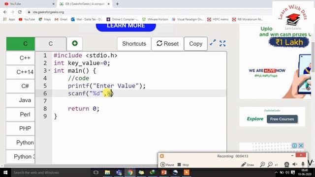 How To Scan Value From Keyboard and Print on Screen|C language Programming Tutorials|Learn With Dat смотреть онлайн