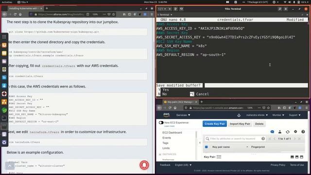 Deploying kubernetes cluster on AWS ec2 instances using KubeSpray Part 1 смотреть онлайн