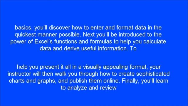 Online Course: Simple Method to Mastering Microsoft Excel 2013 Without Books in Less Time смотреть онлайн