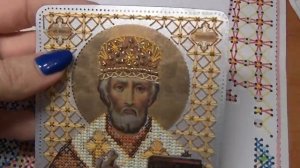 Вышивка крестиком и бисером. Православная икона «Святой Николай Чудотворец» от фирмы «Nova sloboda»