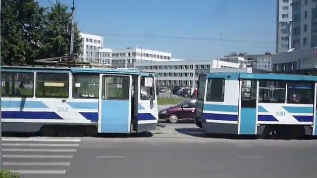 Трамвайная сцепка в Новокузнецке смотреть онлайн