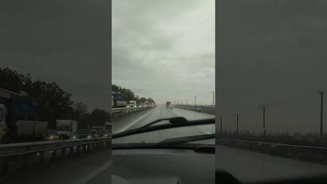 Утренние пробки на трассе Дон М4. Восточный обход Краснодара. Пос. Новознаменский. смотреть онлайн