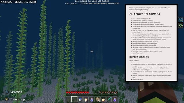 Minecraft NEW CRAZY FEATURE IN AQUATIC UPDATE! SNAPSHOT 18W16A Java,PE, Xbox One, смотреть онлайн