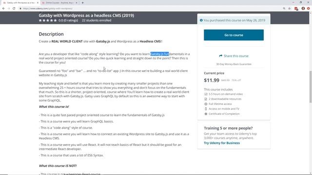 Gatsby With Wordpress As A Headless CMS Udemy Review смотреть онлайн