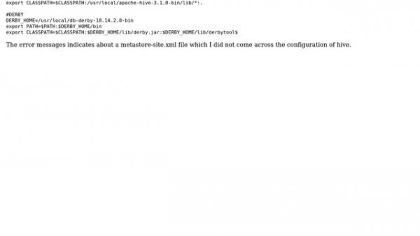 FAILED: HiveException java.lang.RuntimeException: Unable to instantiate...