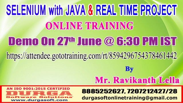 SELENIUM with JAVA & REAL TIME PROJECT Online Training in DURGASOFT смотреть онлайн