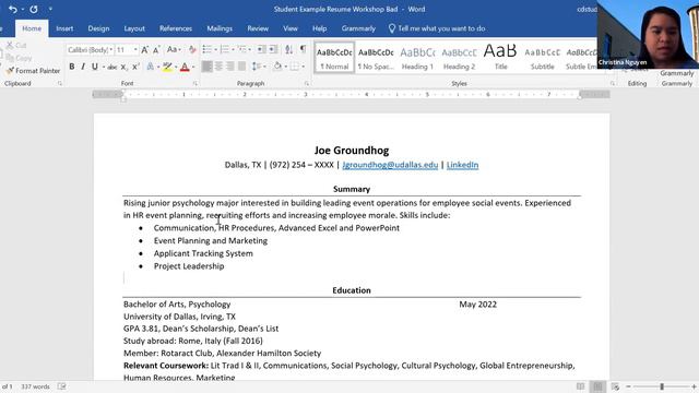 Resume Word Document Demo смотреть онлайн