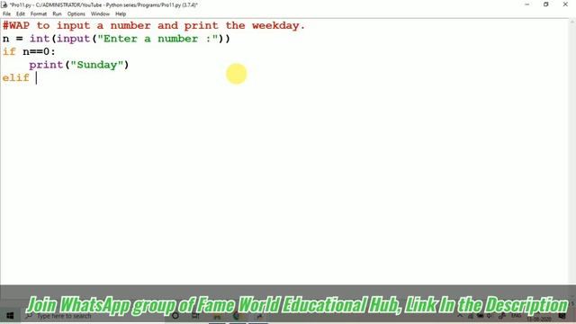 #19 - Weekday Program - elif (if - else ladder) - Python Programming смотреть онлайн