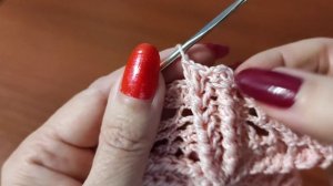 Салфетка рельефными столбиками крючком. 1Часть 1-18ряд.