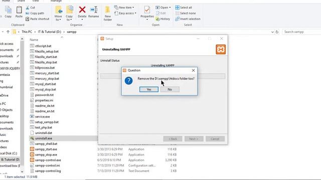How To Uninstall XAMPP,  Xampp Uninstall Windows 7 & 10, Uninstall Xampp,