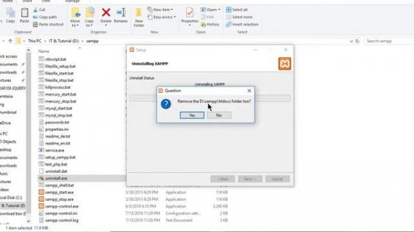 How To Uninstall XAMPP, xampp uninstall windows 7 & 10, uninstall xampp,