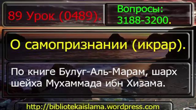 89 О самопризнании (икрар). (0489) 3188-3200 смотреть онлайн