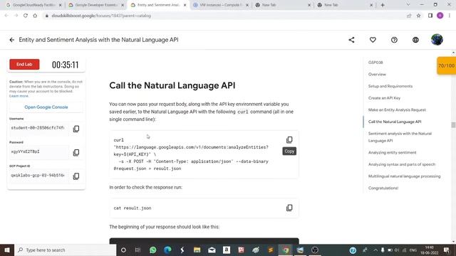 Entity and Sentiment Analysis with the Natural Language API || Qwiklabs Challenges Completed....... смотреть онлайн