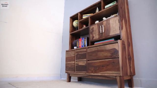 Bookshelves - Shop Elstre Bookshelf in Teak finish online @ Wooden Street смотреть онлайн