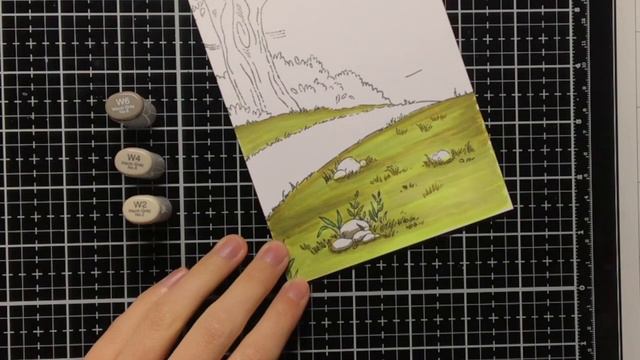Tutorial - Copic Coloring Backgrounds Feat. Pathway Background From Hello Bluebird