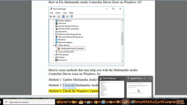 Fix Multimedia Audio Controller Driver Error on Windows 10 смотреть онлайн