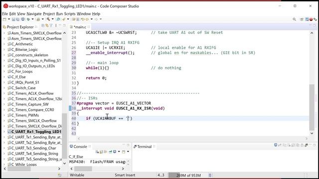 14.1(l) - Serial Communication on the MSP430: The UART - Receiving Characters from the Terminal смотреть онлайн