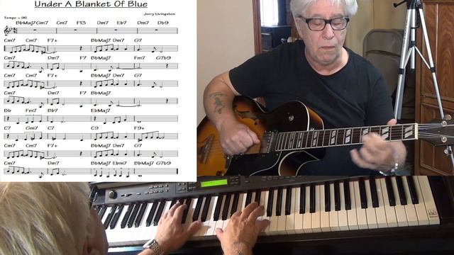 Under A Blanket Of Blue - guitar & piano Jazz cover ( Jerry Livingston ) Yvan Jacques смотреть онлайн