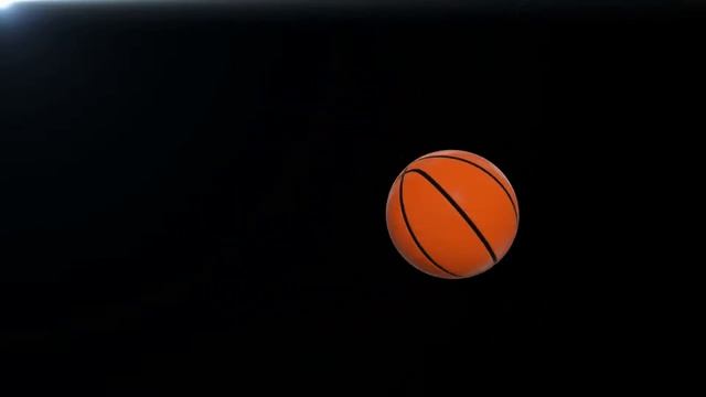 basketball sports equipment ball rotating and floating on black background смотреть онлайн