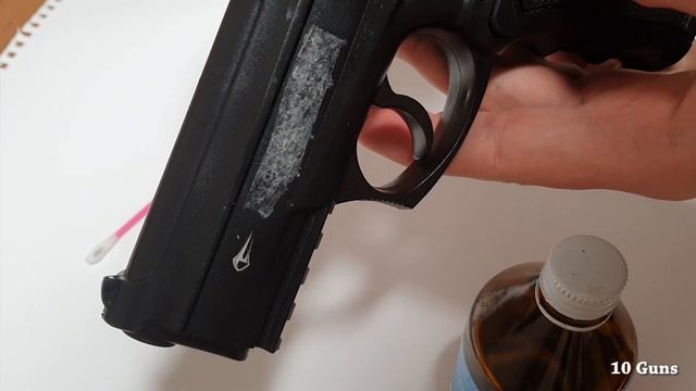 Как стереть надписи с пневматических пистолетов (пластик, металл)