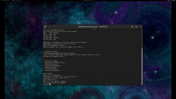 Oracle VM VirtualBox Manager (Centos VSFTP test connection)