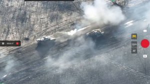 Работа танков "Т-90 Прорыв" ВС РФ под Новоселовским в ЛНР.