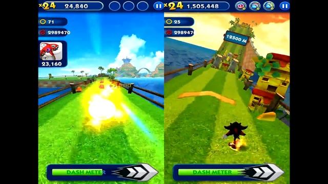 Sonic Dash SONIC VS SHADOW Android iOS Gameplay смотреть онлайн