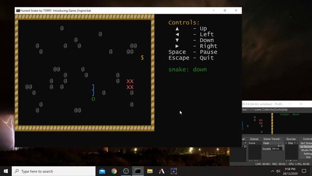 Batch Game engine - Hunted Snake demo game смотреть онлайн