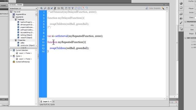 Flash and Actionscript Tutorial - setTimeout,setInterval and clearInterval methods смотреть онлайн