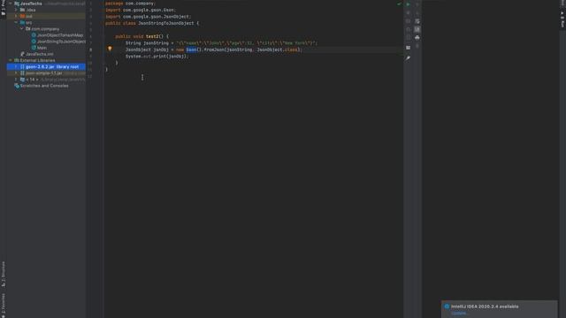 Json String to Json Object using Gson смотреть онлайн