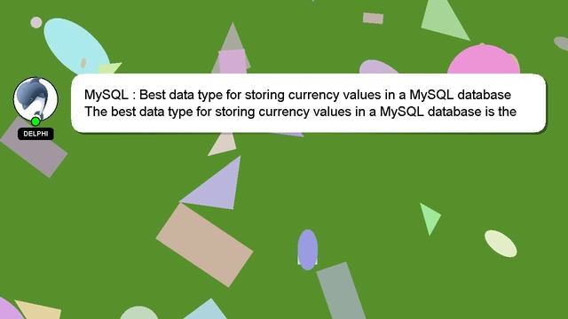 MySQL : Best data type for storing currency values in a MySQL database смотреть онлайн