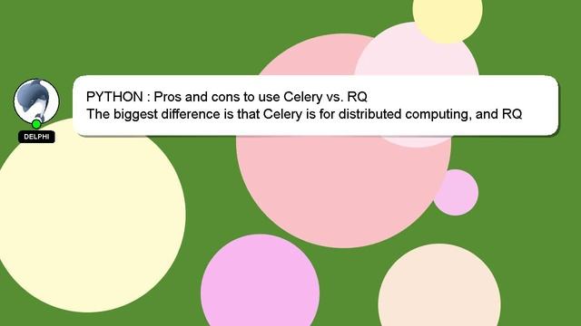 PYTHON : Pros and cons to use Celery vs. RQ смотреть онлайн