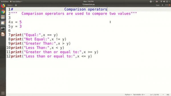 Python Tutorial 7 - Operators