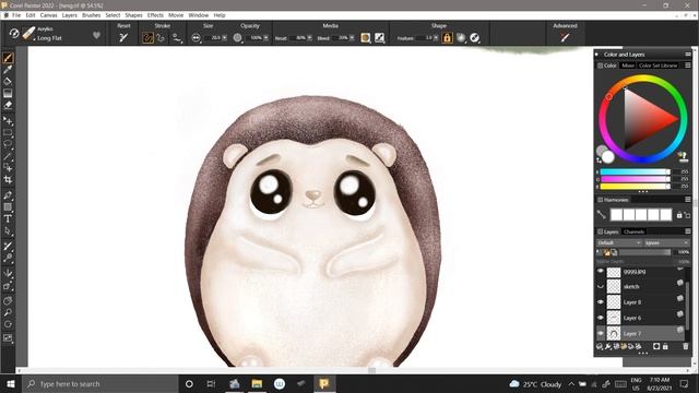 Cute Hedgehog illustration | Life on a diary sketching stories | wacom intous | Corel painter 2022 смотреть онлайн