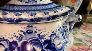 Осенняя Гжель на кухне у Маринессы, новинки просто супер.