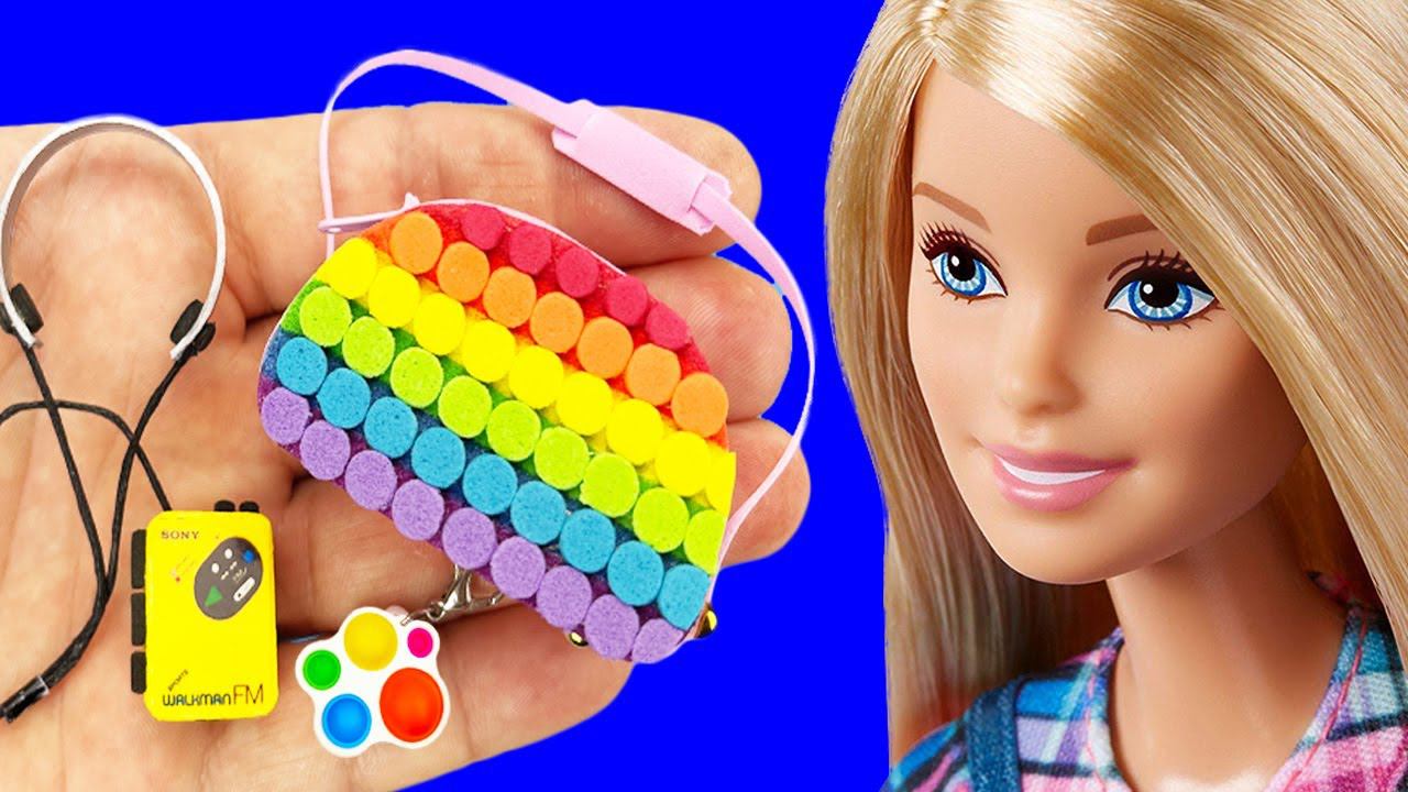 32 DIY MINIATURE POP IT CRAFTS, MINIATURE MAKEUP, MINIATURE FOOD AND MORE DIY BARBIE CRAFTS !!! смотреть онлайн