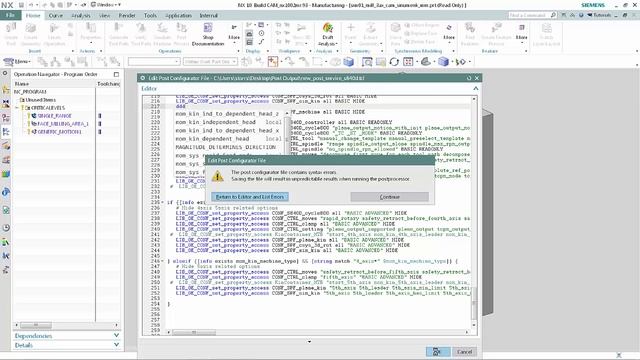 Post Configurator Enhancements In NX CAM