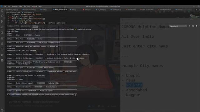 Corona Help Line Contacts | India | API | Python смотреть онлайн