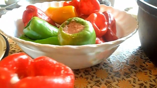 Как готовить фаршированные перцы с мясом и рисом. Готовлю часто, очень вкусно! смотреть онлайн