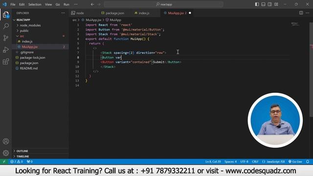 Material UI with React | React Tutorial by Tanay Sir | CodeSquadz смотреть онлайн