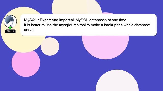 MySQL : Export and Import all MySQL databases at one time смотреть онлайн