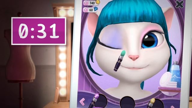 Talking Angela - One Minute Makeup Challenge ♡ смотреть онлайн