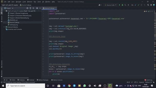 TASK #1: Optical Character Recognition #GRIPAUGUST21 #PyCharm #Python #GitHub смотреть онлайн