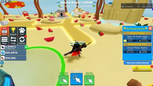 HOW TO GET TONS OF WATERMELONS AND AFK GRIND THEM IN ROBLOX CLICKER SIMULATOR смотреть онлайн